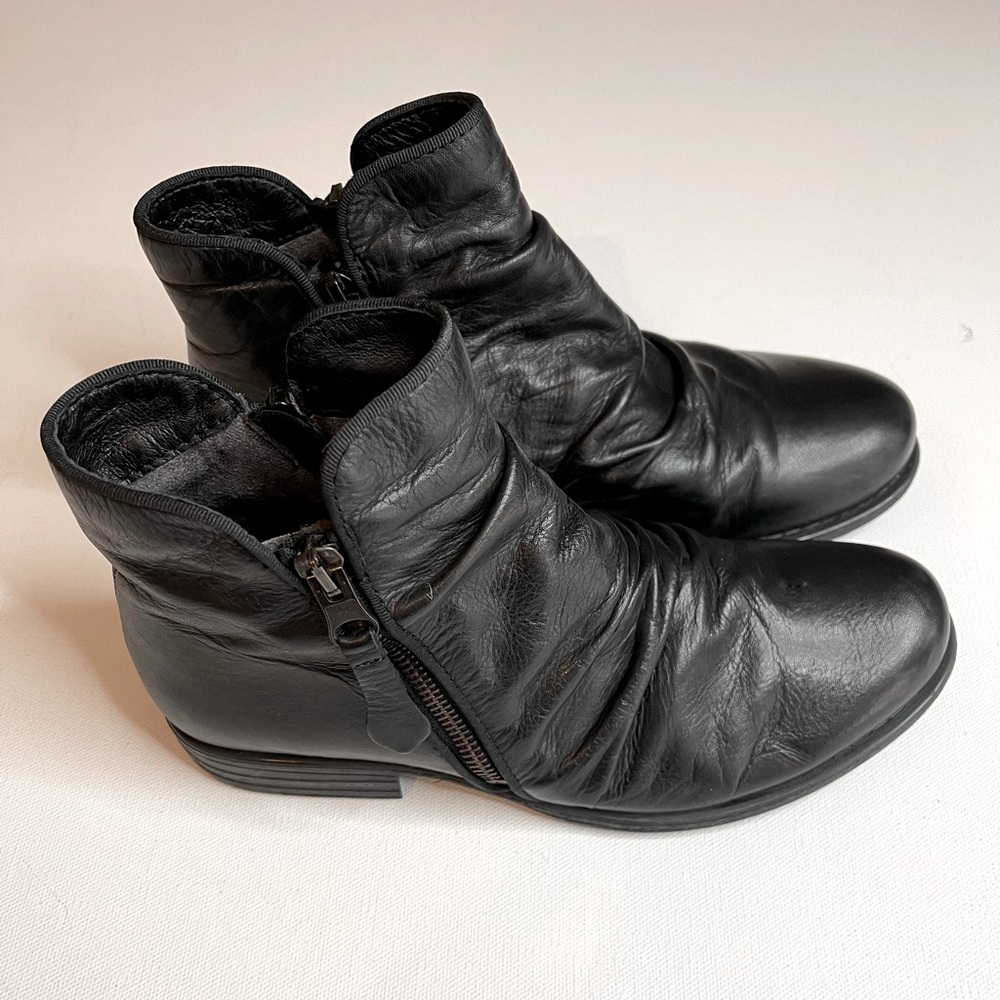 Miz Mooz LAYLA Black Leather scrunched boots size 36